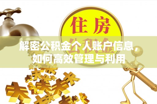 贡寮解密公积金个人账户信息，如何高效管理与利用